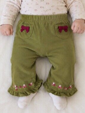 Gymboree Olive Green Ruffle Capri Leggings Baby Girls 3–6 Months